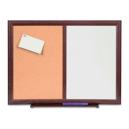Lorell Lorell Dry-Erase/Bulletin Combination Board with Mahogany Frame, 36"W x 48"H 84171